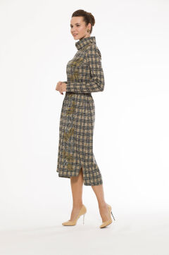 Платье женское "Амстердам с росписью" модель 763/1 серая клетка