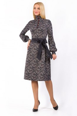 Платье женское "Полянка" модель 759/1 огурчик с терракотом