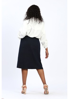 Юбка женская "Грета" миди модель 202/2 тёмно-синяя