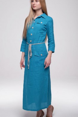 Платье женское "Элегант" длинное модель 427 бирюза