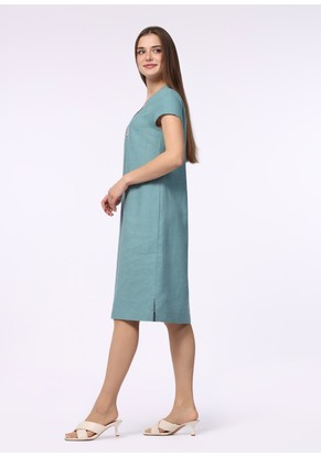 Платье С карманами миди модель 428/7 лен ниагара