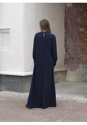 Платье женское "Макси" с пуговицами модель 479 цвет синий