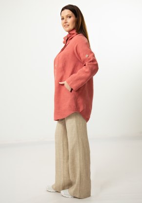 Жакет женский льняной "Фрида" модель 840 цвет пыльная роза