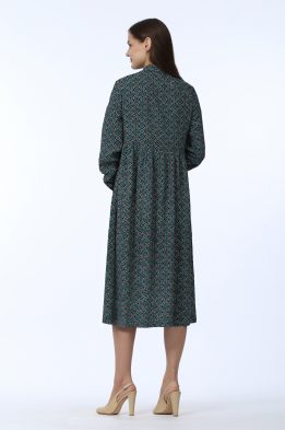 Платье женское "Дарья" миди модель 659У/2 бирюзовый узор