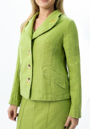Жакет льняной женский "Тиффани" модель 720 зеленое яблоко
