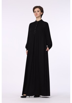 Платье женское "Фатима" с пайетками модель 679вп вискоза черная