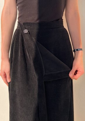 Юбка женская "На запах" модель 539 вельвет черный