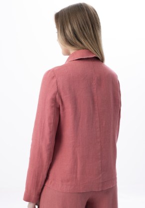 Жакет льняной женский модель 713 пыльная роза