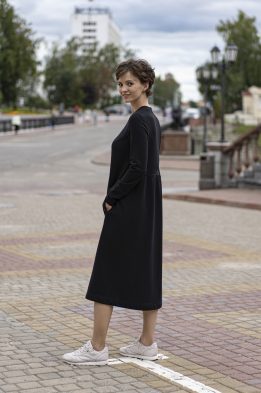 Платье женское трикотажное "Анжела" модель 645/1 цвет черный