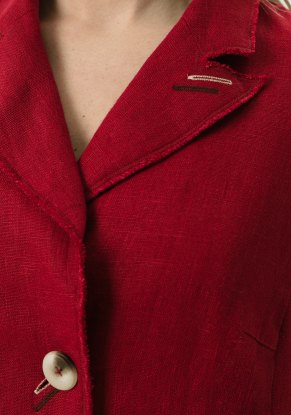 Жакет льняной женский "Тиффани" модель 720 клюква (пурпур)