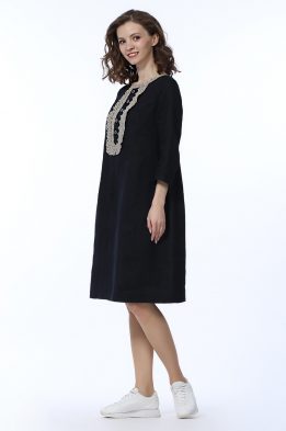 Платье женское "Гимназистка" модель 421/2 черно-синий