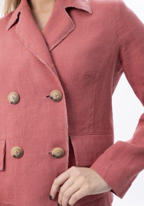 Жакет льняной женский модель 713 пыльная роза