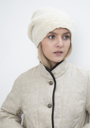 Шапка женская Кубанка модель 912 шерсть белая