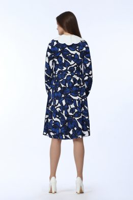Платье женское "Каскад" модель 624 цвет: синие листья