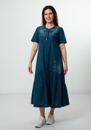 Платье женское Найс Хлопок модель 446 цвет морская волна