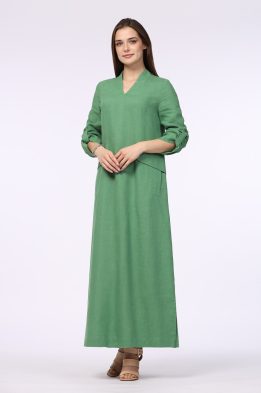 Платье женское "Пенелопа" модель 425/1 лен зеленый