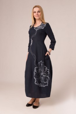 Платье женское "Звездочка" модель 303/1 темно-синее