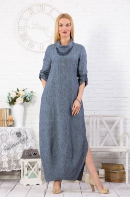 Платье женское "Соло" модель 378/4 джинс меланж