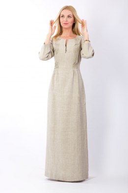 Платье женское "Снежана" длинное модель 305ДЛ натуральный лен