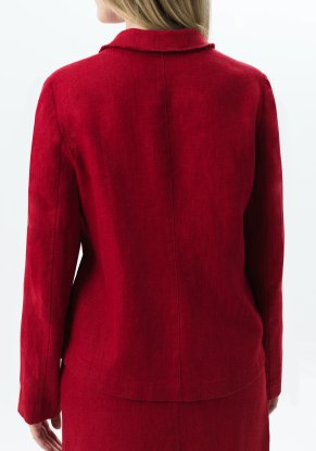 Жакет льняной женский "Тиффани" модель 720 клюква (пурпур)