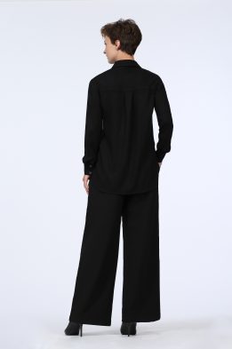 Блузка женская С манжетами модель 151/1 цвет: черный