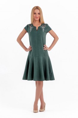 Платье женское "Лайма" модель 448/3 темный изумруд