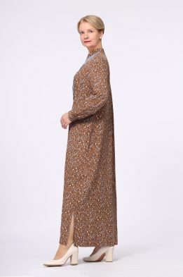Платье женское "Марья" макси модель 475/2 цвет: горчичные пятнышки
