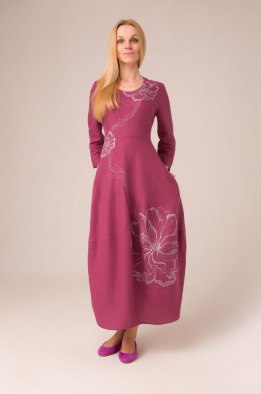 Платье женское "Звездочка" модель 303/2 брусника