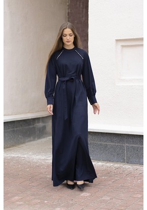 Платье женское "Макси" с пуговицами модель 479 цвет синий