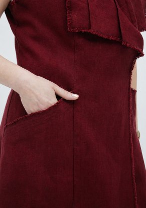 Жилет женский льняной "Шазюбль" модель 816 лен бордовый